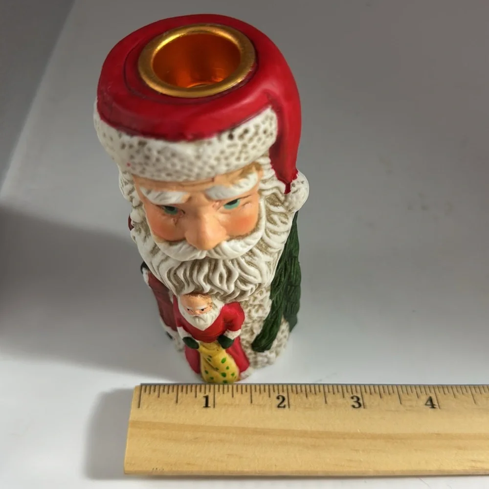 Old World Santa Claus Taper (Set of 2) Candle Holders